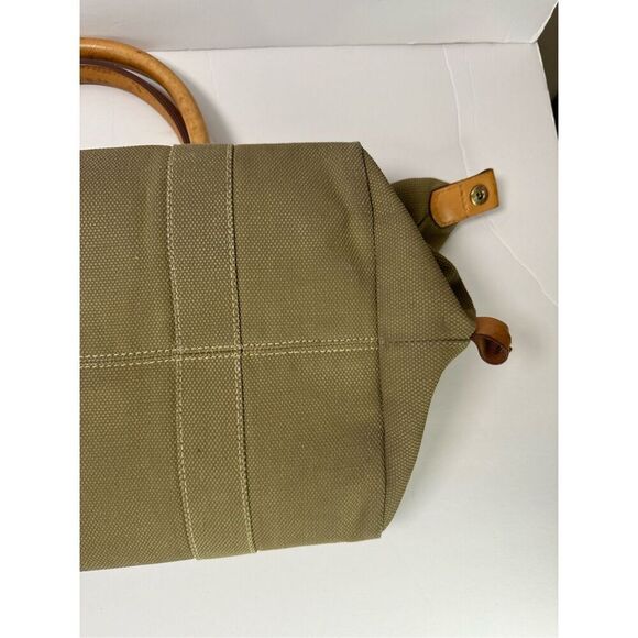 Dooney & Bourke 1975 Duffle Vintage Canvas Tote Leather Green - Picture 10 of 16